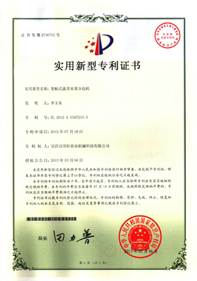 湖北国炬农业专利证书