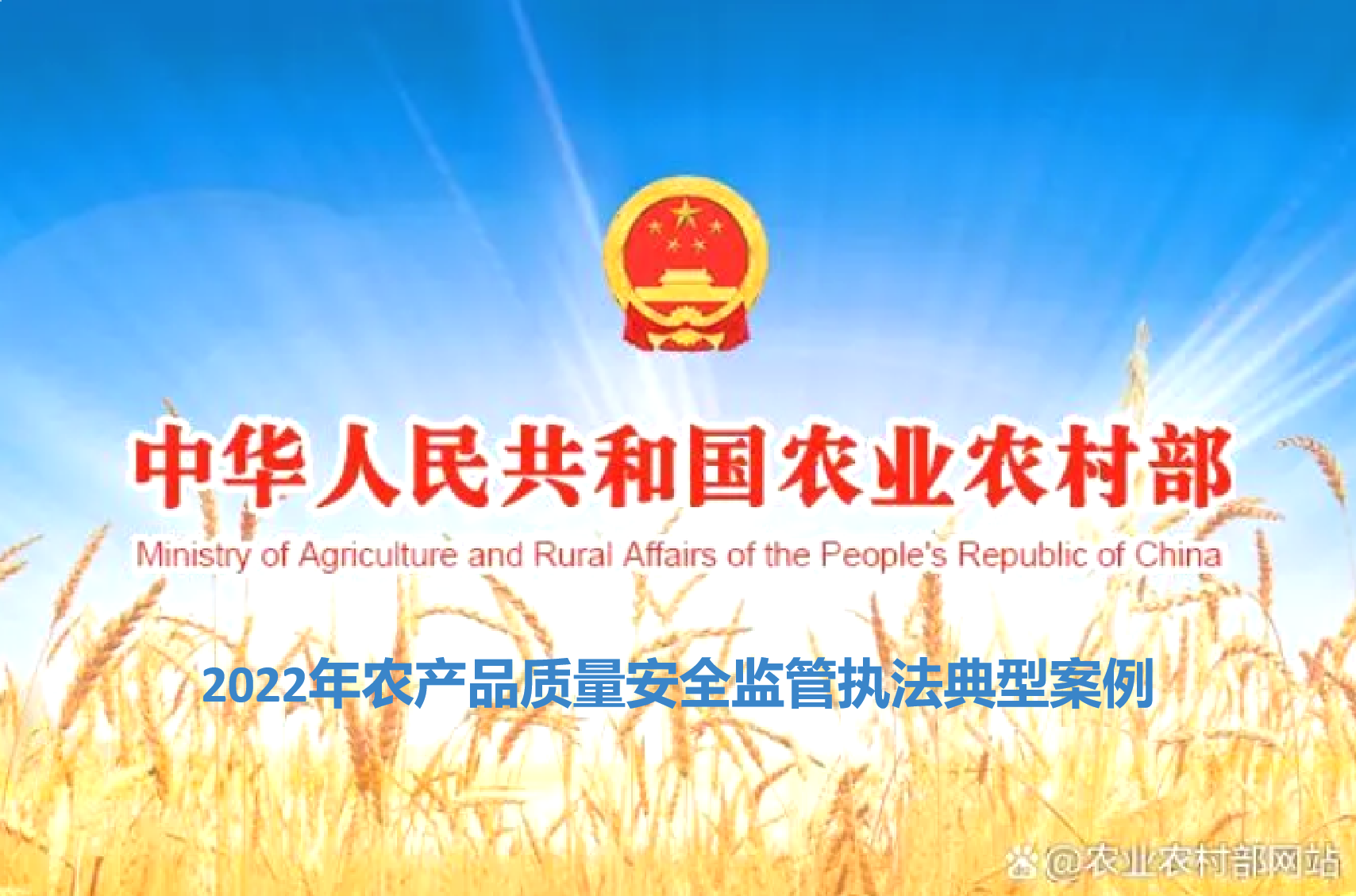 农业农村部公布2022年农产品质量安全监管执法典型案例